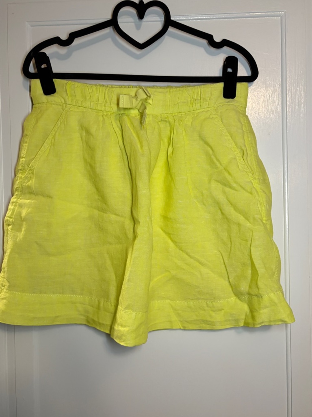 J. Crew bright Yellow Linen-Blend Drawstring Skirt